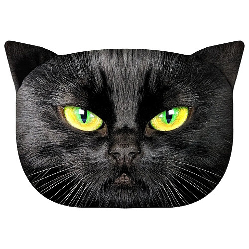 Coussin design et câlin avec motif de chat Nero Coussin décoratif avec fermeture éclair cachée Bertoni