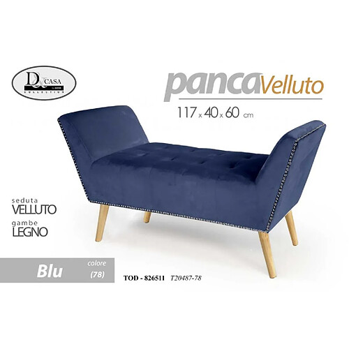 Webmarketpoint Banc de chevet bleu cm 117 x 40 x 60 h