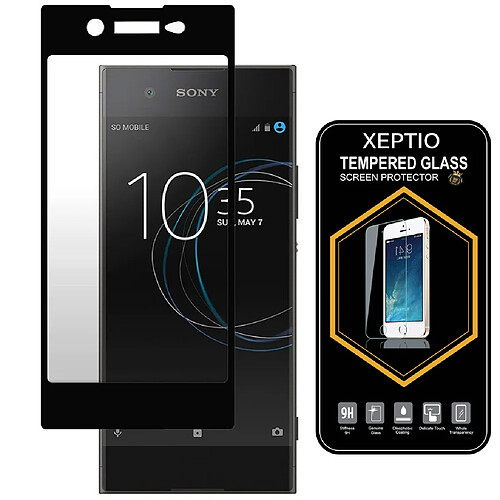 Sony Xperia XA1 ULTRA 4G : Protection d'écran FULL COVER NOIR en verre trempé - Tempered glass Screen protector 9H premium / Films vitre Protecteur d'écran Sony Xperia XA1 ULTRA smartphone 2017/2018 - Version intégrale avec accessoires XEPTIO