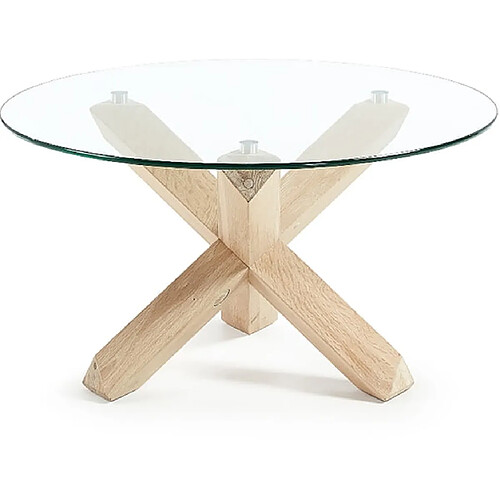 LF SALON Table basse Table basse Nori 65cm bois plateau verre