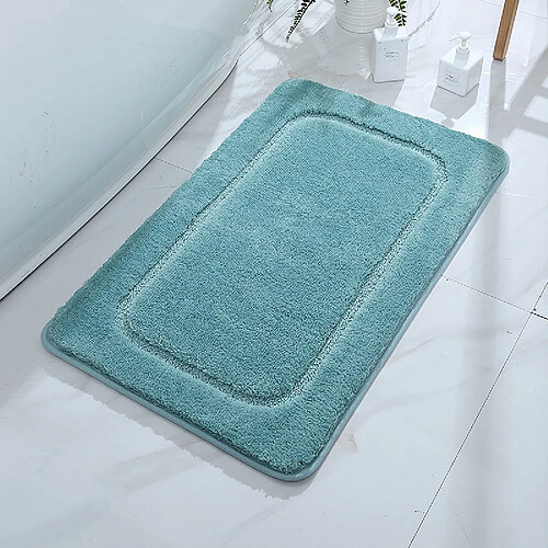 LUUCOZK Tapis de bain antidérapants absorbants à séchage rapide, tapis de décoration de salle de bain-couleur cyan-40x60cm