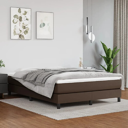 vidaXL Matelas de lit à ressorts ensachés Marron 140x190x20 cm