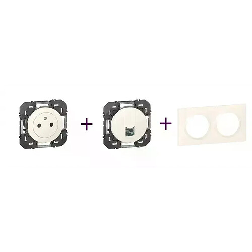 Legrand Pack Dooxie RJ45 plus 2P plus T plus Plaque 2P