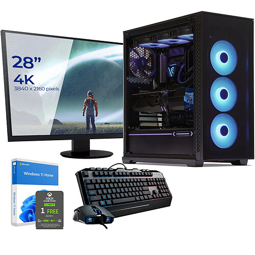 Sedatech Pack PC Gamer Pro • Intel i7-13700KF • RTX4080 • 32Go DDR5 • 1To SSD M.2 • 3To HDD • Windows 11 • Moniteur 28"