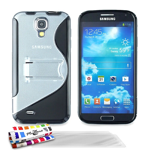 Muzzano Coque + 3 Films SAMSUNG GALAXY S4 ""S Avec Pied"" Noir