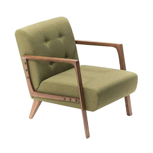 Hanah Home Fauteuil en tissu vert Kemer.