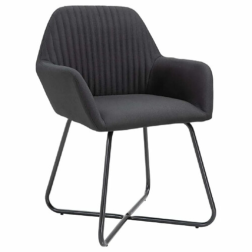 Maison Chic Lot de 4 Chaises à manger | Chaise de salle à manger cuisine noir tissu -GKD24728