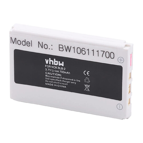 vhbw Batterie remplacement pour Nokia BLB-2 pour smartphone (700mAh, 3,7V, Li-ion)