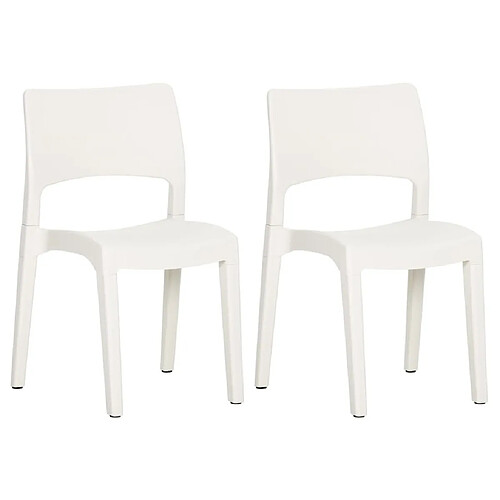 Maison Chic Lot de 2 Chaises de jardin,Fauteuil d'extérieur Blanc Polypropylène -MN49987