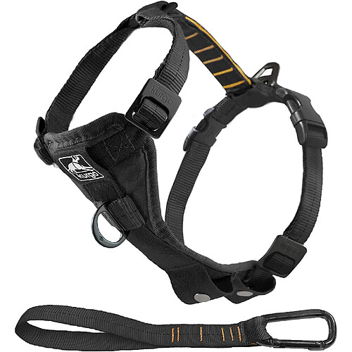 Kurgo Harnais intelligent Tru-Fit pour chien, Harnais de marche ou voiture pour animal de compagnie, Anneau en D avant (entraînement sans traction), attache de ceinture de sécurité pour chien, L