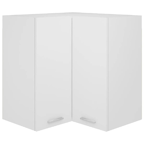 vidaXL Armoire d'angle suspendue Blanc 57x57x60 cm Bois