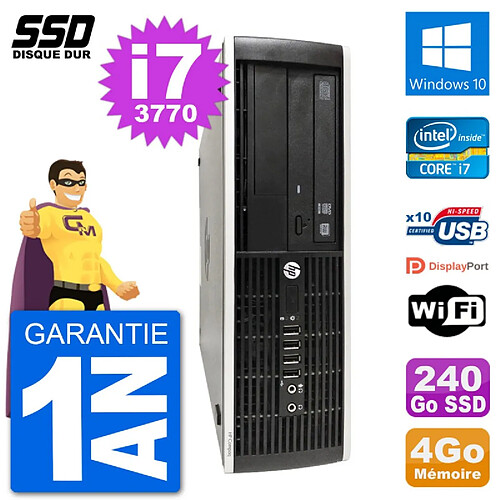 PC HP Compaq Pro 6300 SFF Intel i7-3770 RAM 4Go SSD 240Go Windows 10 Wifi · Occasion