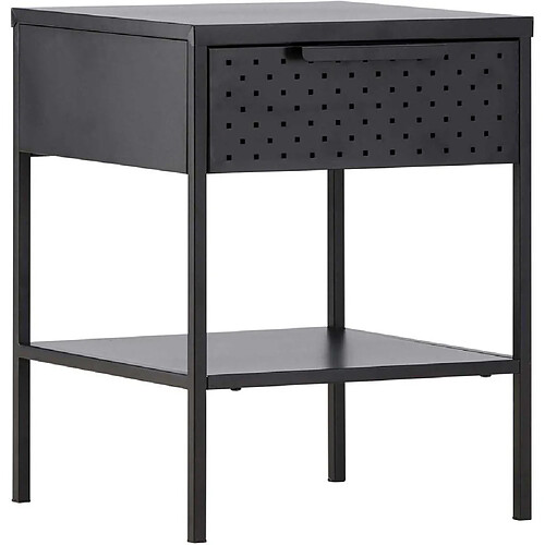 Venture Home Table de chevet en acier Sacramento noir.