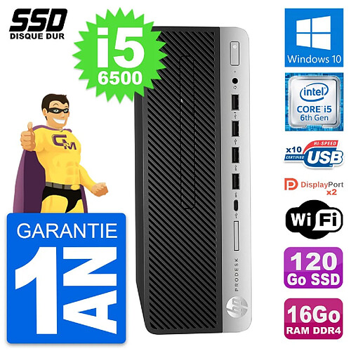 PC HP ProDesk 600 G3 SFF Intel Core i5-6500 RAM 16Go SSD 120Go Windows 10 Wifi · Occasion