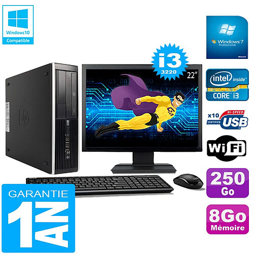 PC HP Compaq Pro 6300 SFF I3-3220 8Go 250Go Graveur DVD Wifi W7 Ecran 22" · Occasion