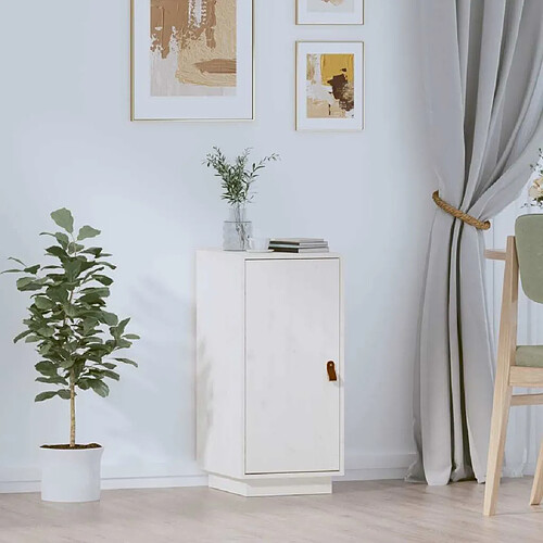 Maison Chic Buffet,Meuble de Rangement,commode pour salon,Cuisine Blanc 34x40x75 cm Bois massif de pin -MN80932