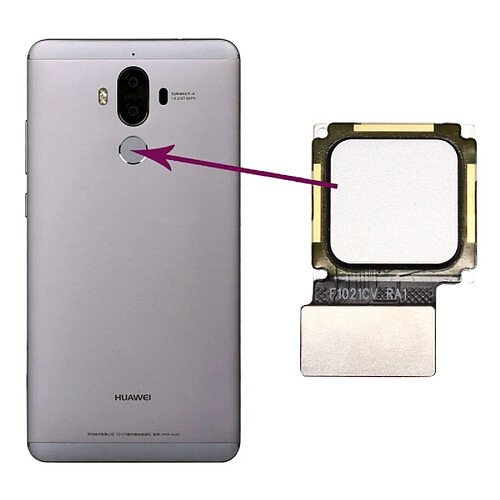 Wewoo Pièce détachée pour Huawei Mate 9 argent Capteur d'Empreinte Digitale Câble flexible Flex Cable