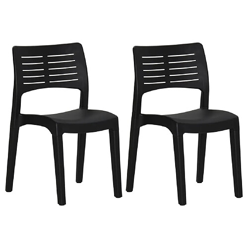 Maison Chic Lot de 2 Chaises de jardin,Fauteuil d'extérieur Anthracite Polypropylène -MN85557