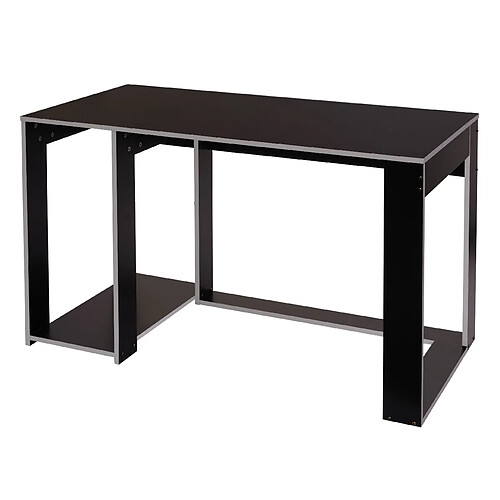 Decoshop26 Bureau table de bureau pour ordinateur 120x60x76cm en MDF noir gris 04_0001453