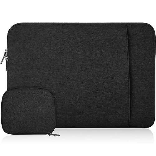 Mallette pour ordinateur portable 14 pouces Sacoche pour ordinateur portable étanche avec sac d'accessoires Noir