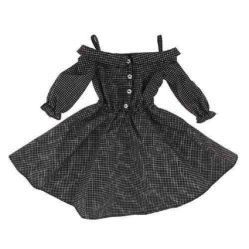 Robe à Carreaux à Carreaux à Carreaux à La Mode Pour Poupée 1/3 BJD SD Vêtue De Noir