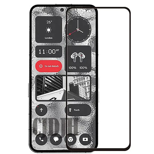 PHONECARE Verre Trempé 5D Full Cover pour Nothing Phone 2 - Transparent / Noir