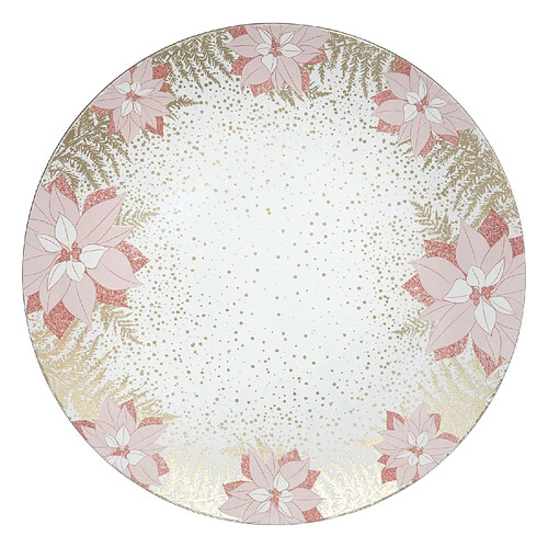 Atmosphera, Createur D'Interieur Lot de 12 dessous d'assiette Fleur D.33 cm - Rose et or