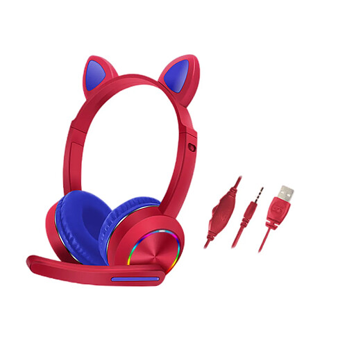 Casque de jeu stéréo avec oreilles de chat mignon