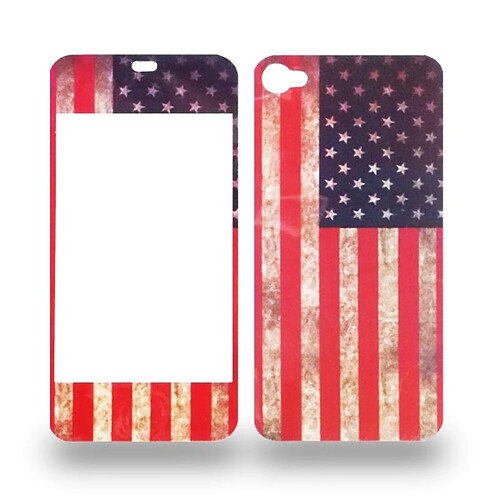 Totalcadeau Autocollants recto/verso drapeau Etats-Unis pour iPhone 4