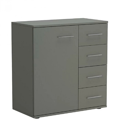 Inside 75 Commode combinée SMART 4 tiroirs 1 porte gris graphite mat