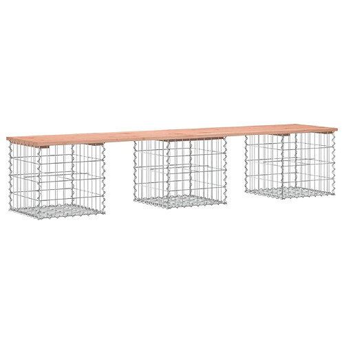 Maison Chic Banc de jardin | Banquette de jardin | Chaise Relax design gabion 203x44x42cm bois massif de douglas -MN29919