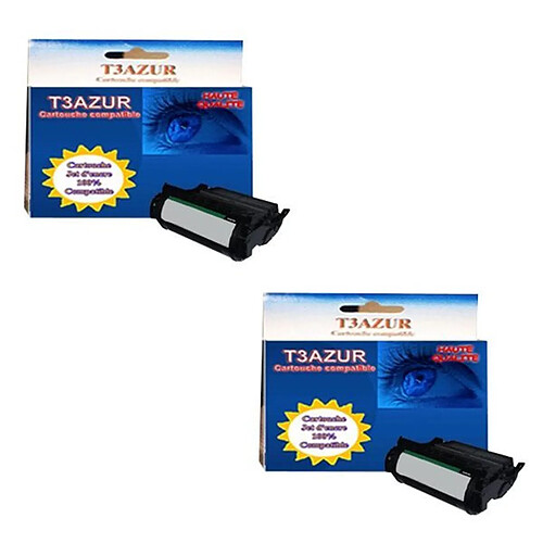 T3Azur 2 Toners Lexmark OPTRA T620IN / T620N / 12A6865 - Compatible - 30 000 pages