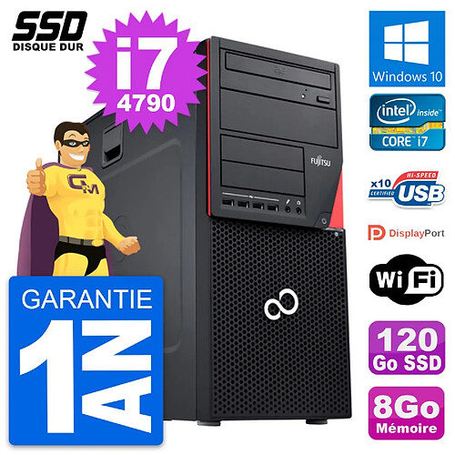 PC Tour Fujitsu Esprimo P720 Intel i7-4790 RAM 8Go SSD 120Go Windows 10 Wifi · Occasion