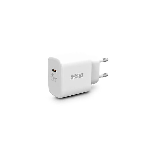 Bloc de charge Urban Factory PSL10UF 30 W Blanc + Câble Lightning 1 m