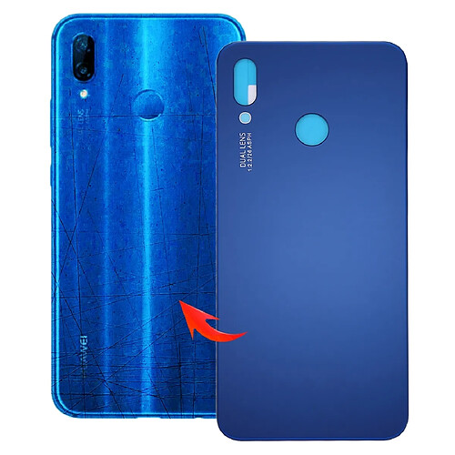 Wewoo Coque arrière bleu pour Huawei P20 Lite Couverture Arrière iPartsAcheter