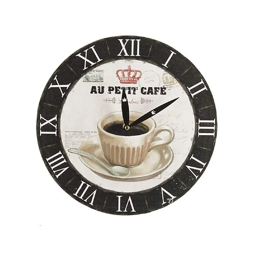 Ac-Deco Pendule imprimée "au petit café" - D 28,8 cm