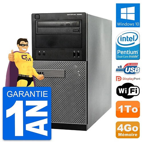 PC Tour Dell OptiPlex 3020 Intel G3220 RAM 4Go Disque Dur 1To Windows 10 Wifi · Occasion