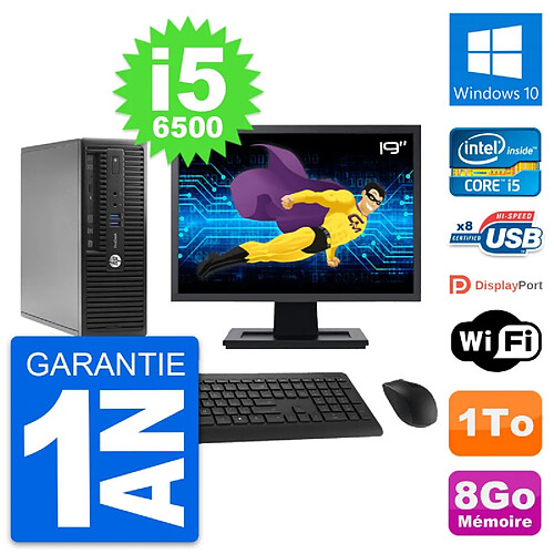 PC HP ProDesk 400 G3 SFF Ecran 19" i5-6500 RAM 8Go Disque 1To Windows 10 Wifi · Occasion