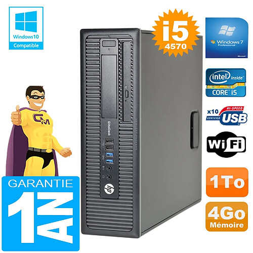 PC HP EliteDesk 800 G1 SFF Core I5-4570 4Go Disque 1 To Graveur DVD Wifi W7 · Occasion