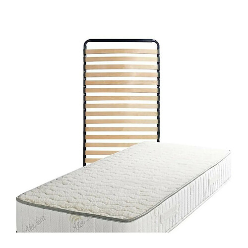 King Of Dreams Matelas 90x190 + Sommier + pieds + Protège Matelas Offerts Mousse Poli Lattex Indéformable 23 cm Ferme