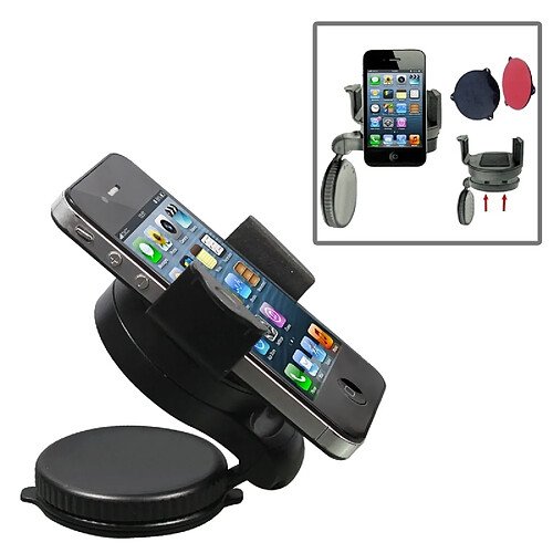 Wewoo Support Holder pour l'pour iPhone, Galaxy, le Sony, Lenovo, HTC, Huawei, et d'autres Smartphones de la largeur 75mm ou moins universel de voiture de rotation de 90 degrés de pare-brise,