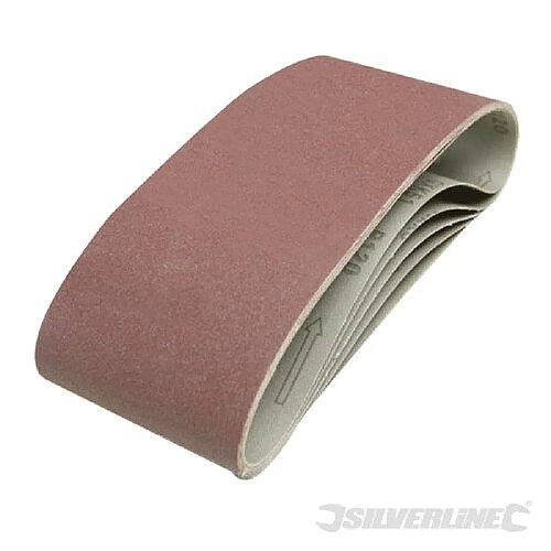 Silverline 5 bandes abrasives 100 x 610 mm Grain 120 - 846448