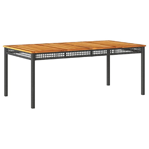 Maison Chic Table de jardin | Table d'extérieur noir 180x90x75 cm résine tressée et bois acacia -GKD65632