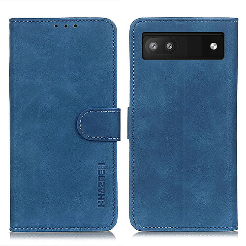 Etui en PU + TPU fermeture magnétique, style rétro avec support, bleu pour votre Google Pixel 6a