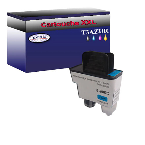 T3Azur Cartouche compatible Brother FAX-1940CN, FAX-2440C, LC900 - Cyan