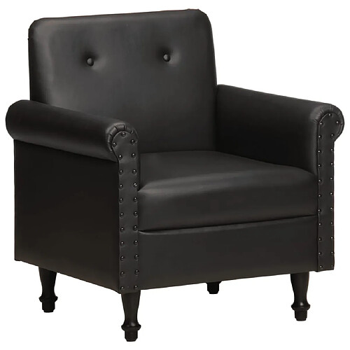 vidaXL Chaise cabriolet noir cuir véritable