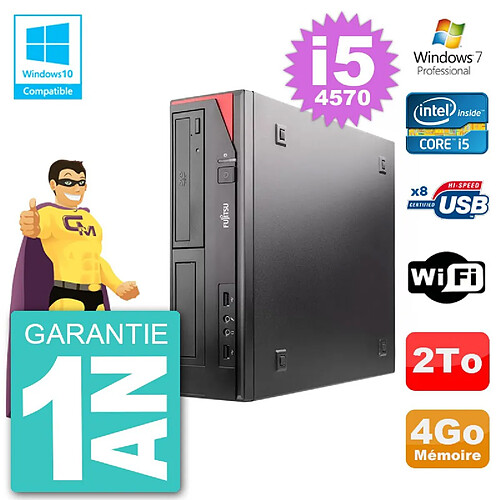 PC Fujitsu Esprimo E520 DT i5-4570 RAM 4Go Disque Dur 2To Graveur DVD Wifi W7 · Occasion