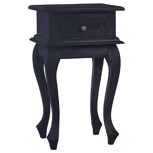 Maison Chic Table de chevet,Table de nuit,Table d'appoint pour salon Café noir clair 35x30x60cm Bois d'acajou massif -MN84087