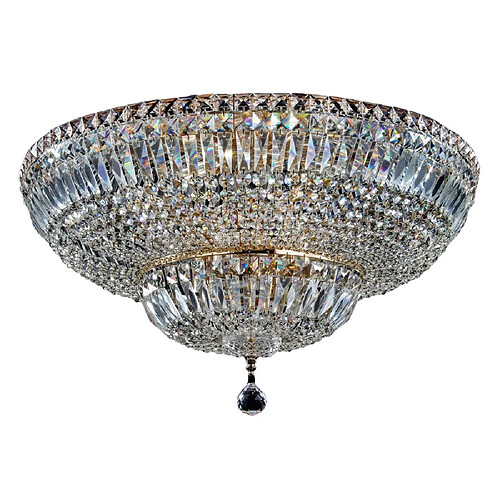 MAYTONI Plafonnier semi-encastré doré antique et cristal, 16 lumières, E14