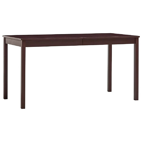 vidaXL Table à manger Marron foncé 140x70x73 cm Bois de pin